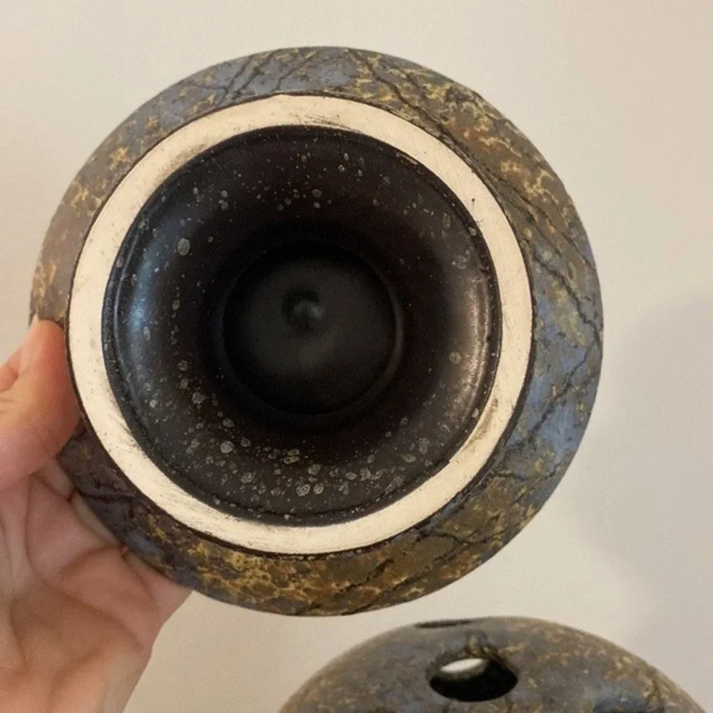 Vintage‎ Ruscha Art Candle Globe Lantern Rare Unique Retro German Ceramic